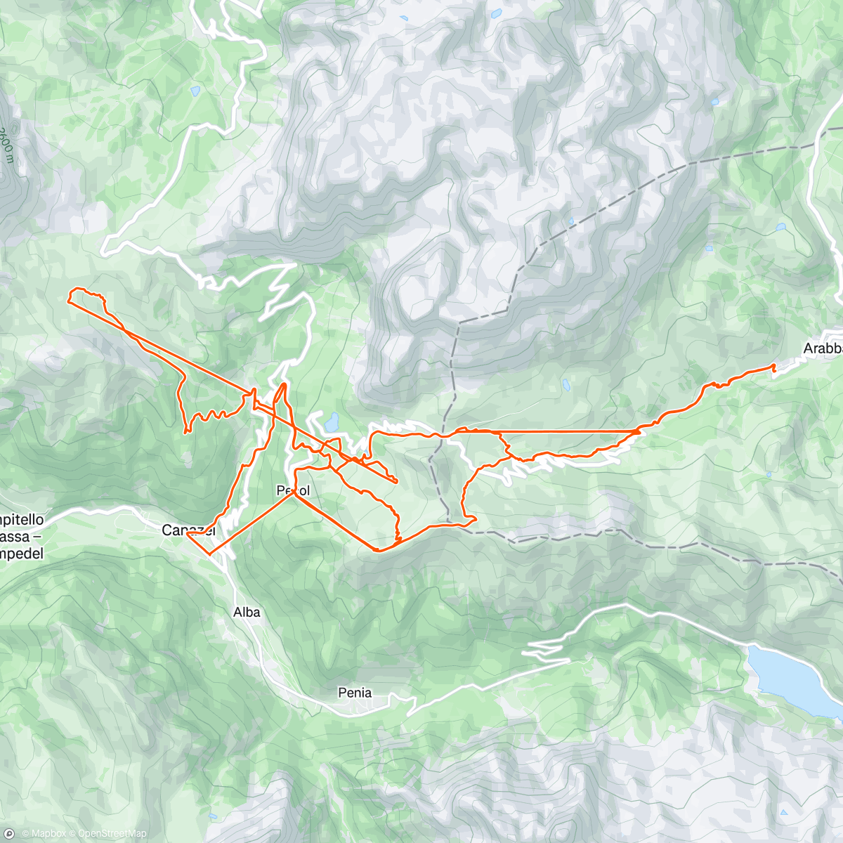 Map of the activity, Dolomiti day 5