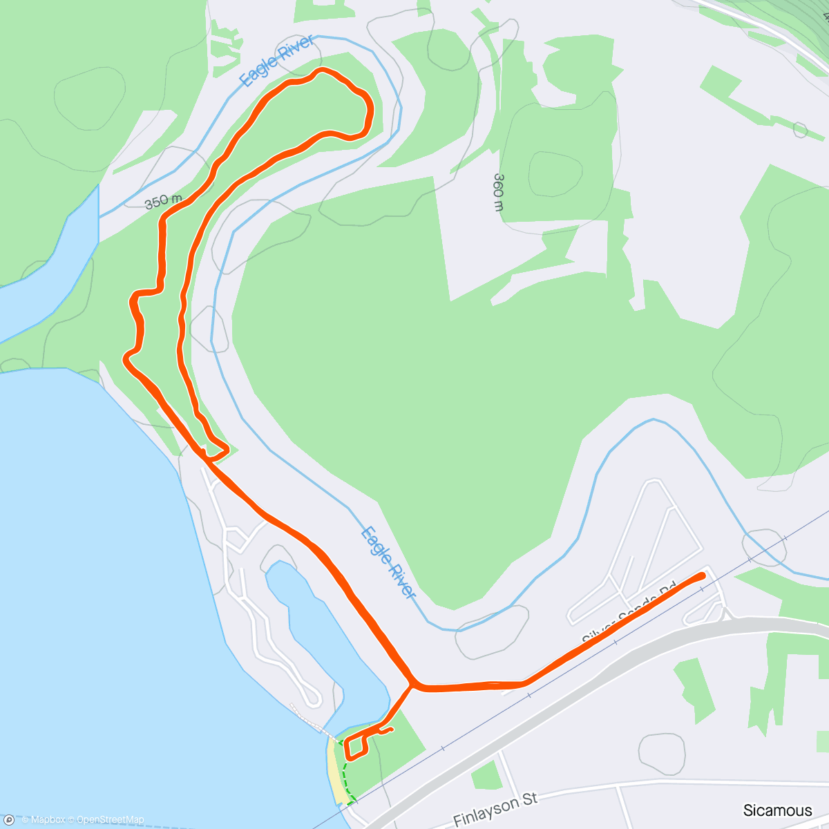 Map of the activity, BC Backyard Ultra