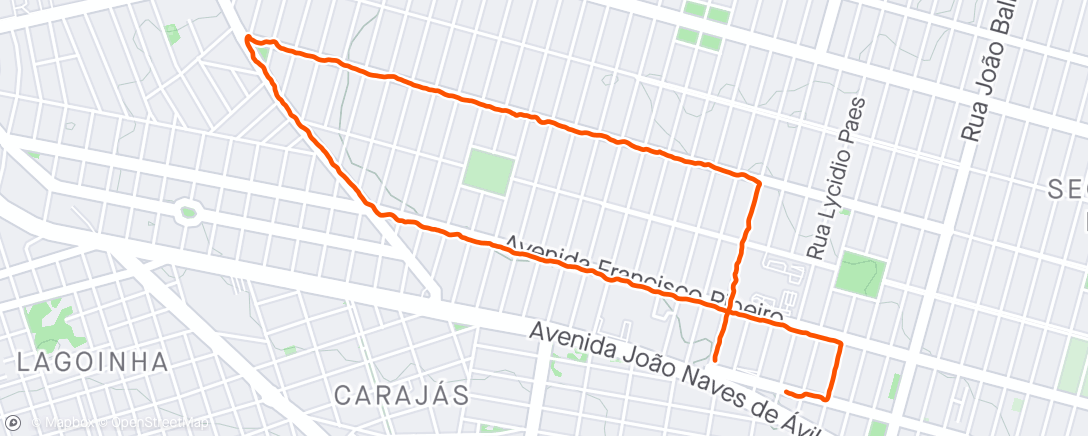 Map of the activity, Caminhada até a padaria Nova Estação ao contrário