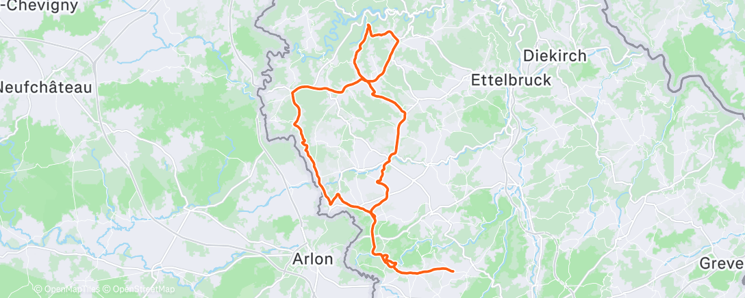 Map of the activity, Cycling