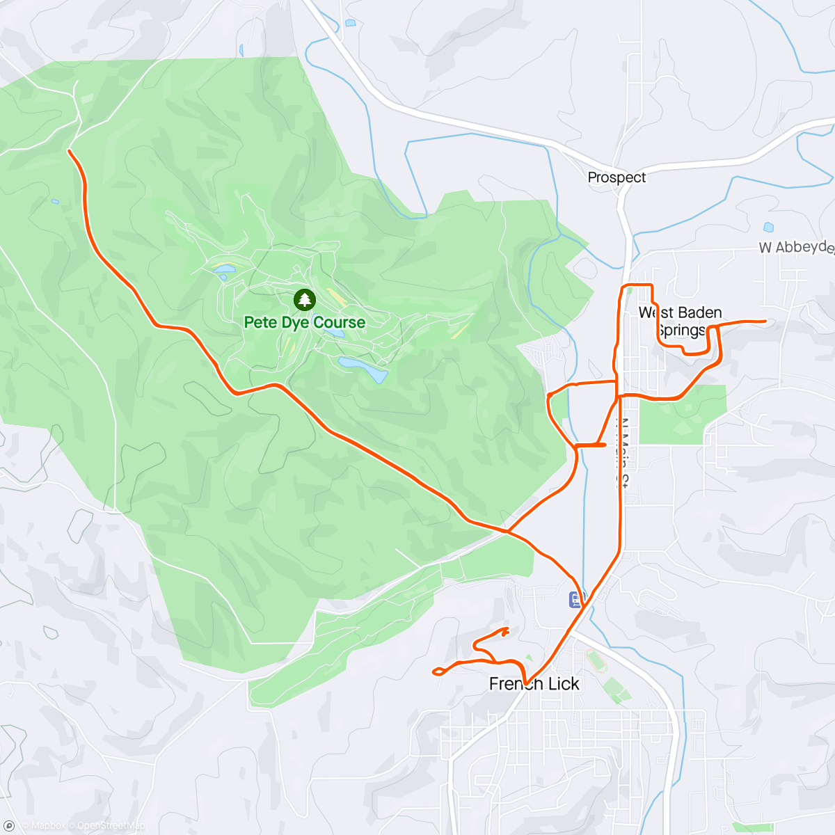 Map of the activity, Elevation