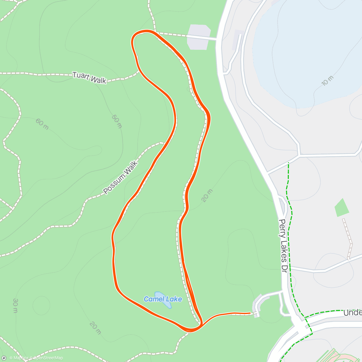 Map of the activity, Bold park trail mile