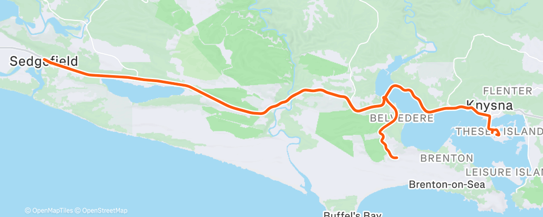 Map of the activity, Gentlemen’s Ride