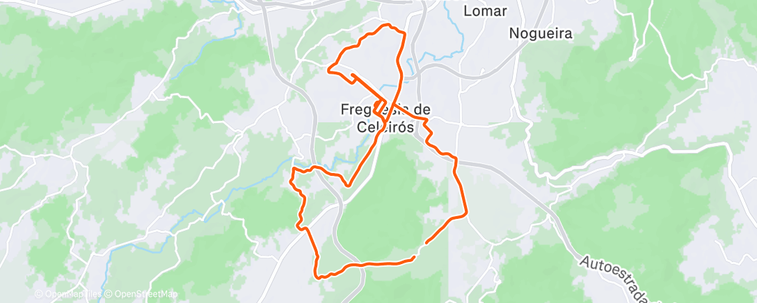 Map of the activity, Volta de bicicleta de montanha matinal