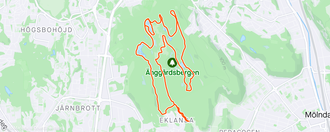 Map of the activity, Änggården för lite kuperad terräng