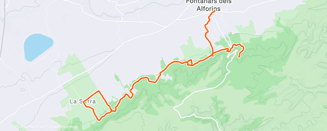 Map of the activity, Bicicleta de montaña por la tarde