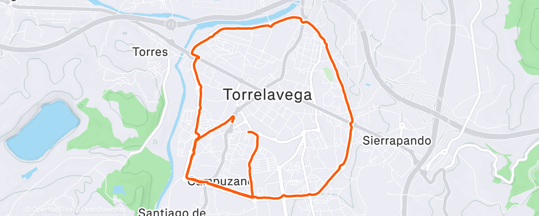 Map of the activity, Carrera de noche