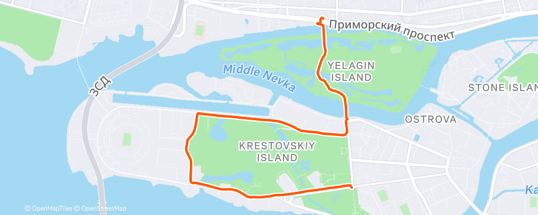 Map of the activity, Morning Run