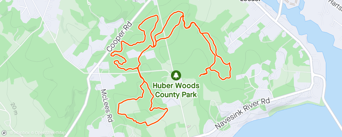 Map of the activity, Huber Woods hike