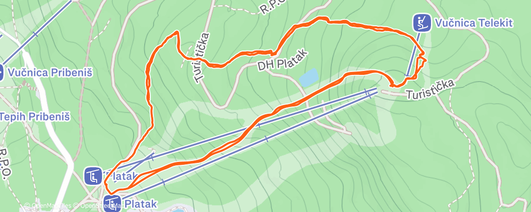 Map of the activity, Lunch Backcountry Ski