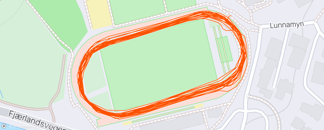 Map of the activity, Track Tuesday. 2x1000, 2x2000, 2x1000