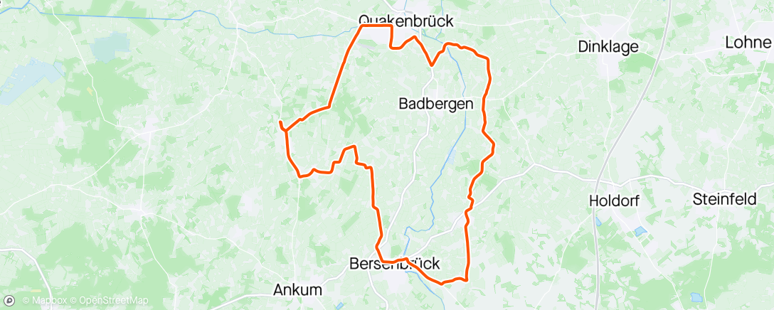 Map of the activity, Nortrup - Quakenbrueck - Gehrde - Bersenbrück - Talge - Nortrup