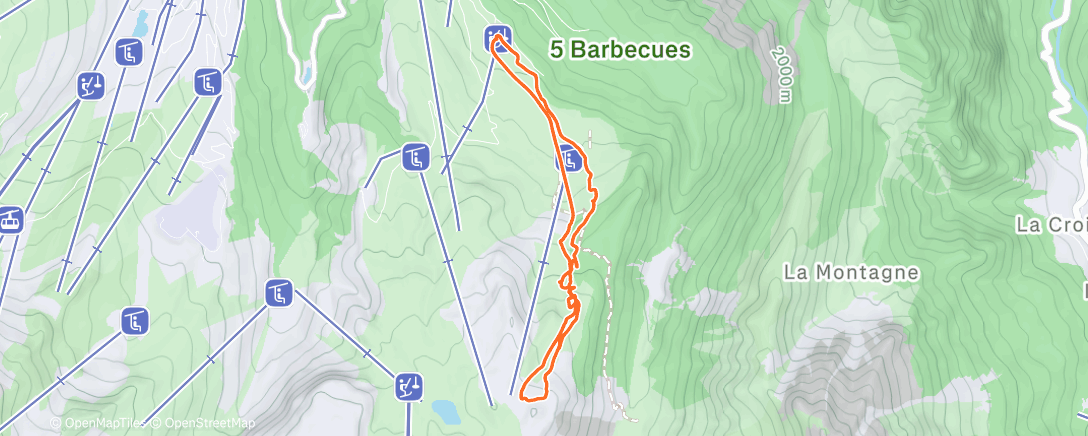 Map of the activity, Ski rando cool