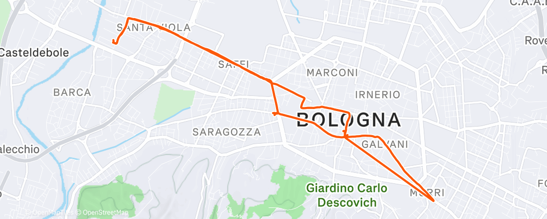 Карта физической активности (Ciclismo notturno)