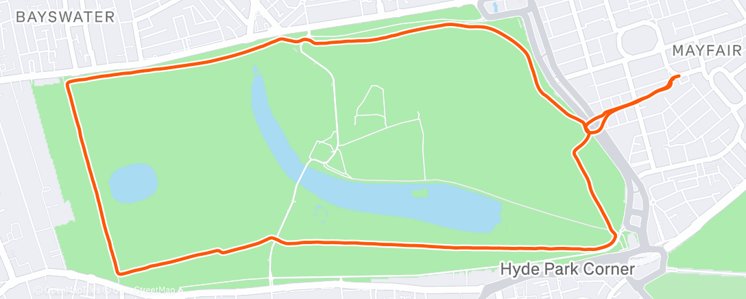 Map of the activity, Run with James