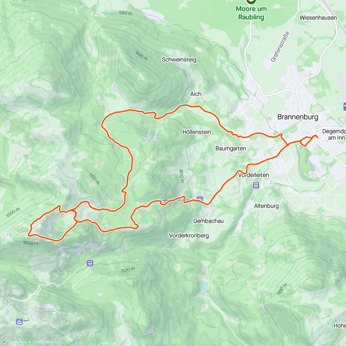 Map of the activity, Bike & Hike