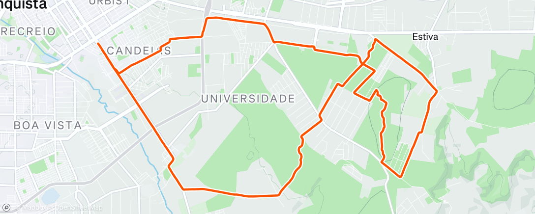 Map of the activity, Manhã Ciclismo