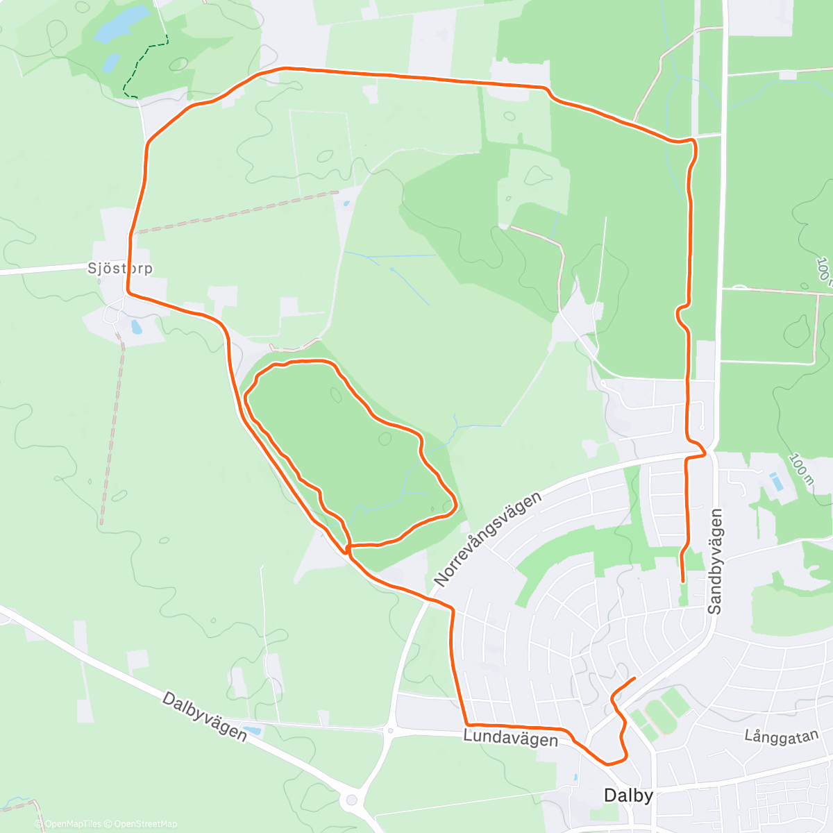 Map of the activity, Afternoon Run