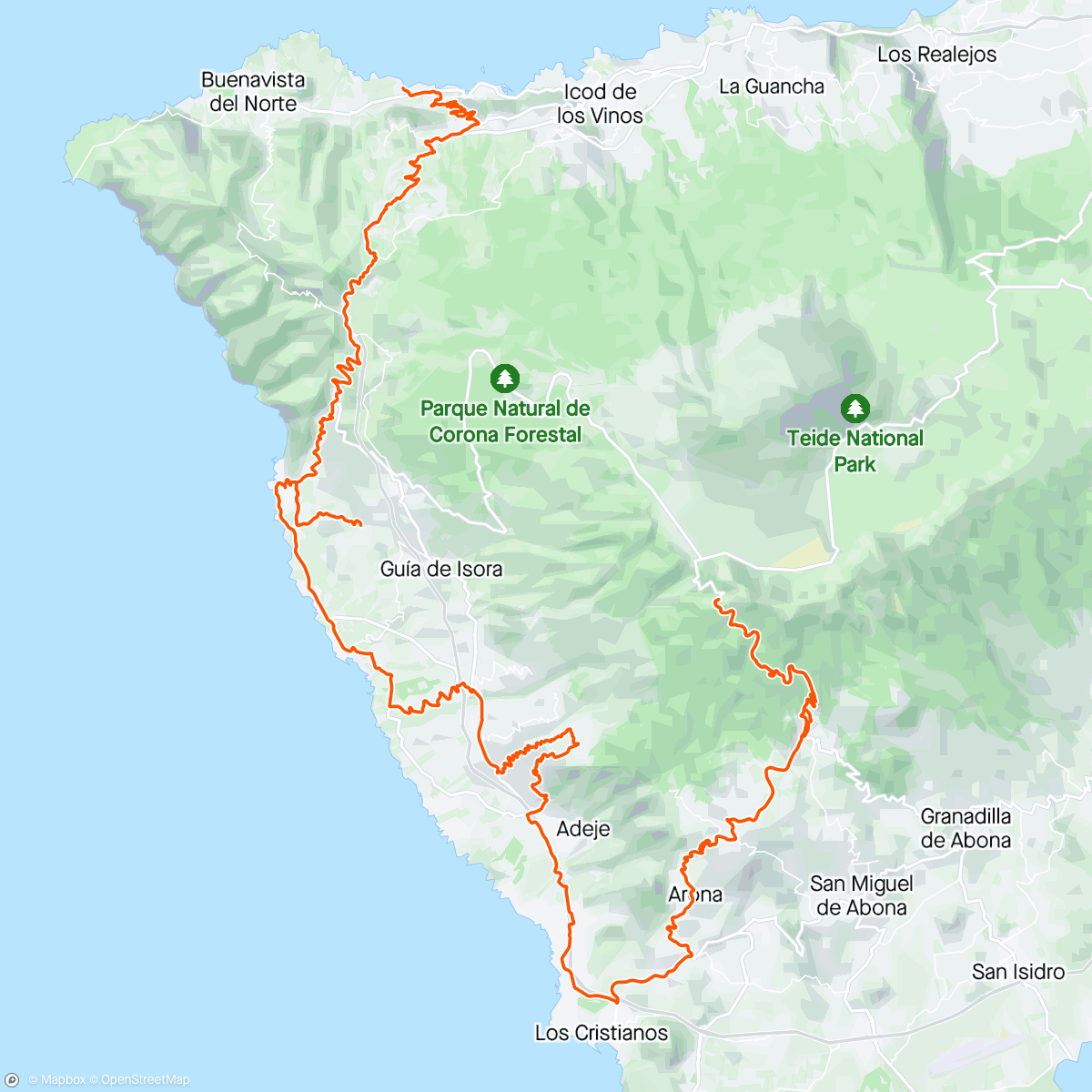 「Moving between two beautiful peublos de Tenerife 🤩」活動的地圖