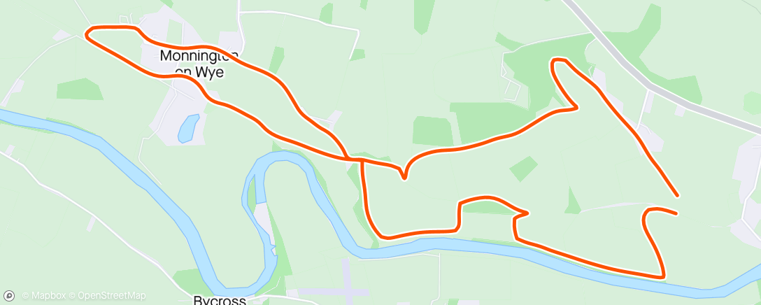 Map of the activity, Afternoon ‘off road’ run