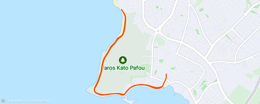 活动地图，Paphos Morning run 1 with Mel