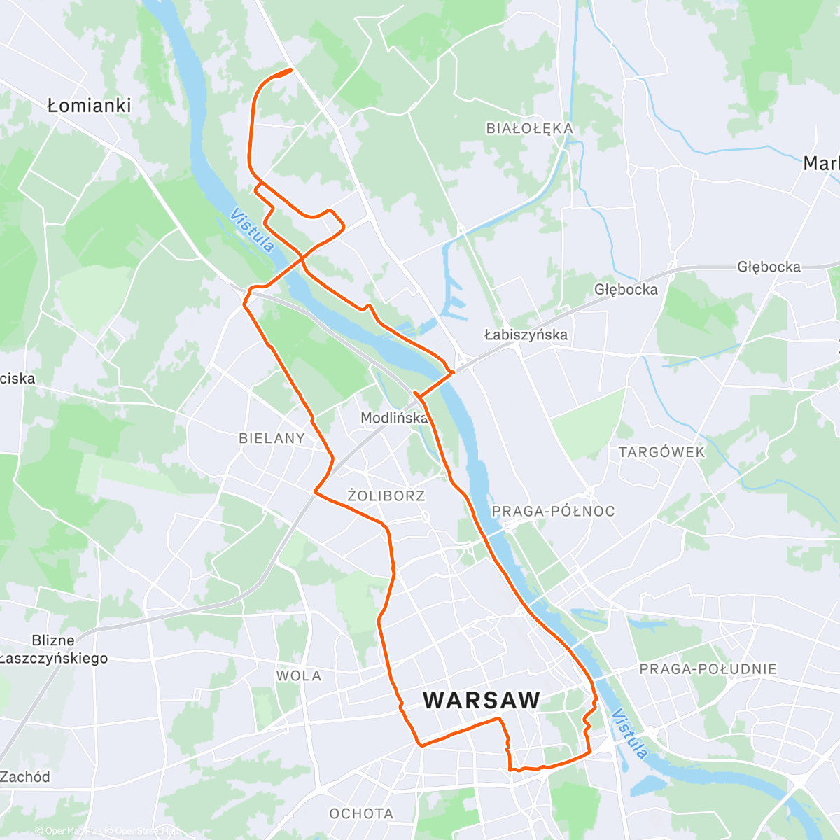 Map of the activity, Kilometr 523.... Wisły