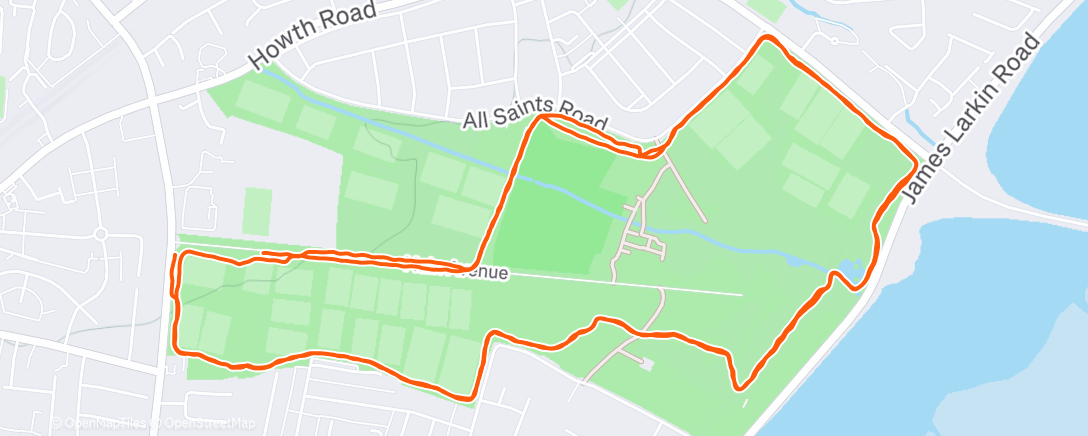 Map of the activity, Evening Run