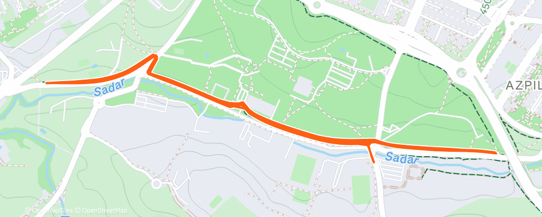 Map of the activity, Carrera de noche