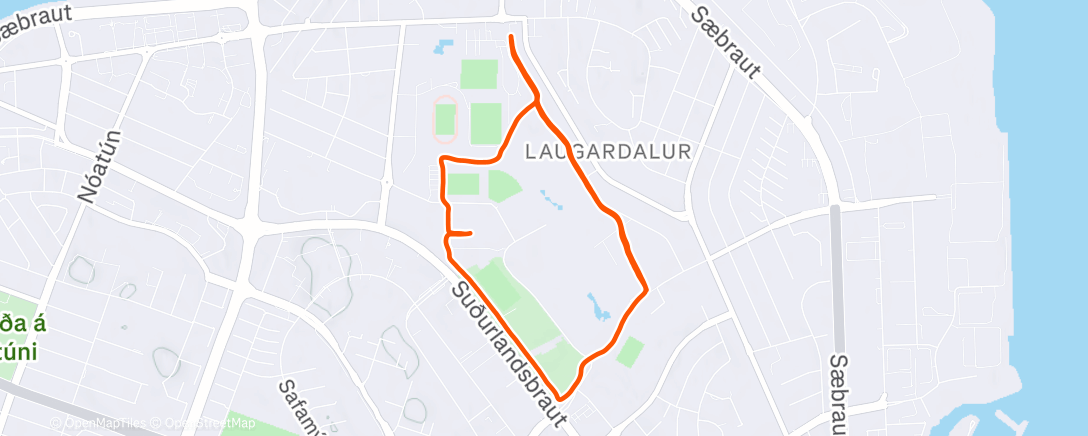 Map of the activity, Easy dagur í dag