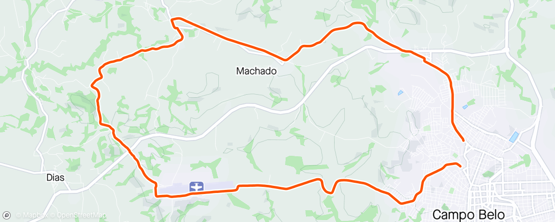 Map of the activity, Pedalada de mountain bike ao entardecer