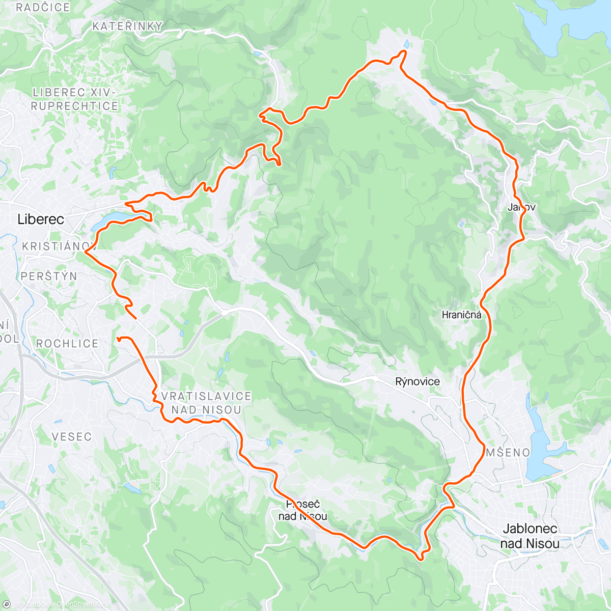 Mapa de la actividad (Bedřichov)