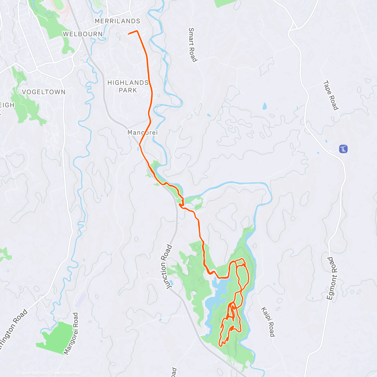 Map of the activity, MTB with Dan and Dad