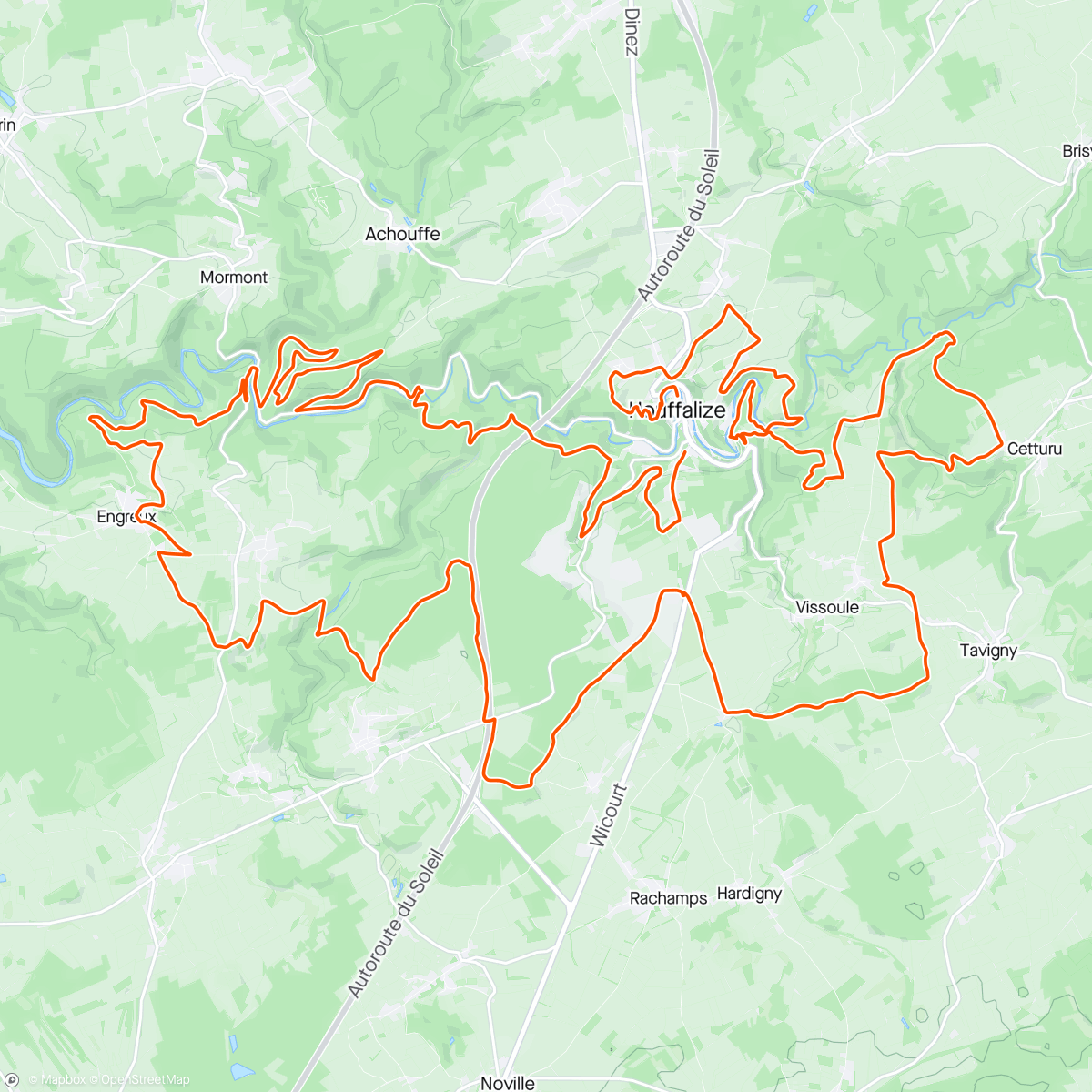 Map of the activity, Roc d’Ardenne 2024