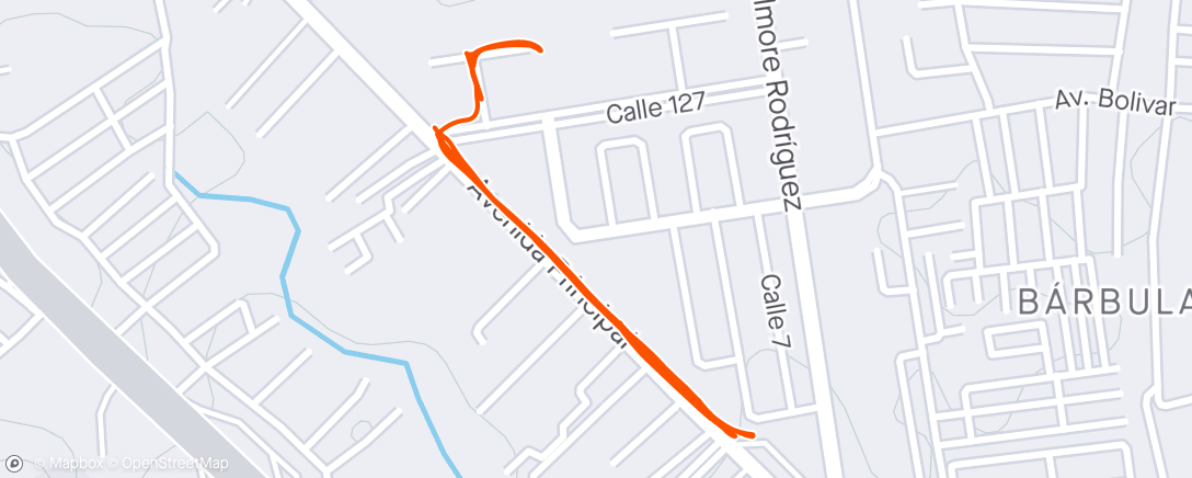 Map of the activity, Carrera de noche