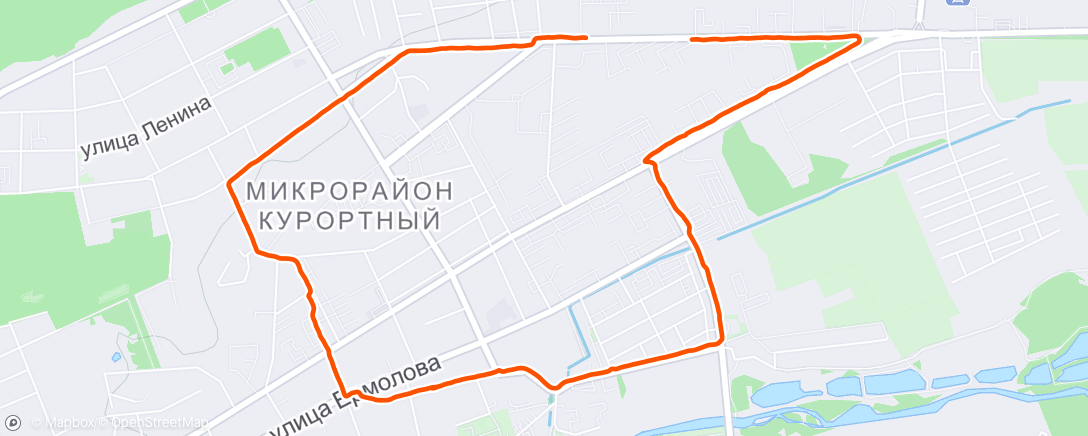 Map of the activity, Утренний забег