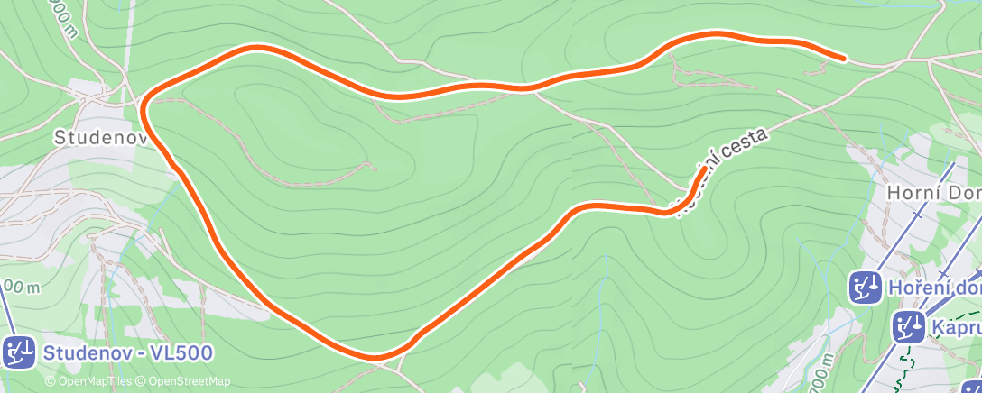 Map of the activity, Afternoon Run