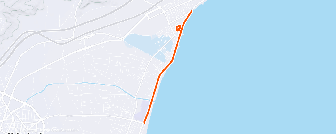 Map of the activity, Windy tempo run
