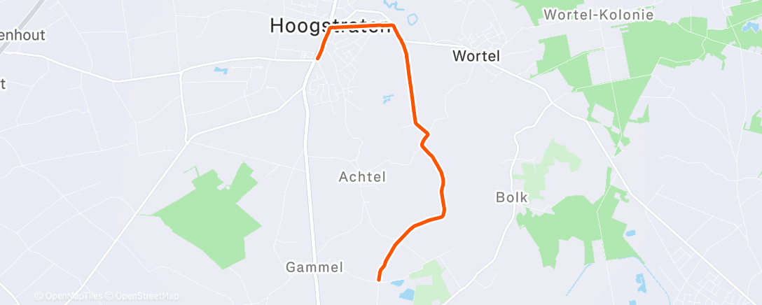 Map of the activity, Afternoon Run