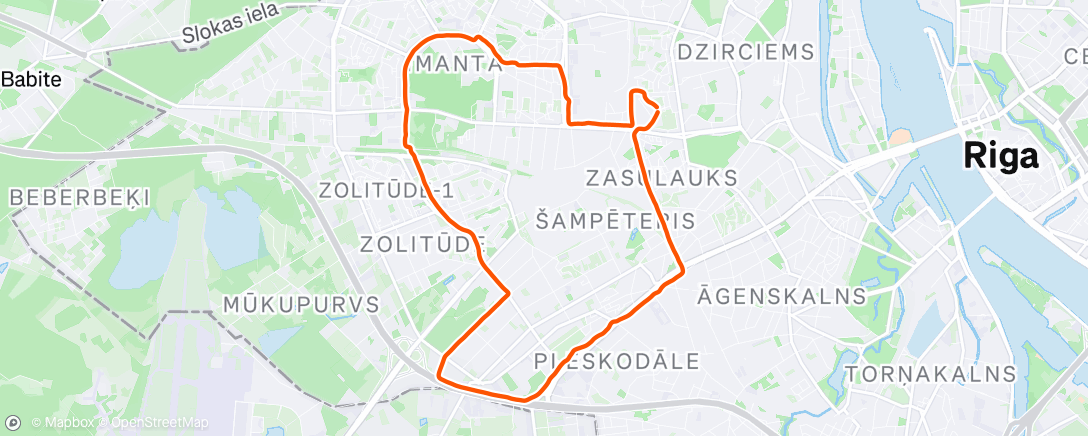 Map of the activity, Morning Run