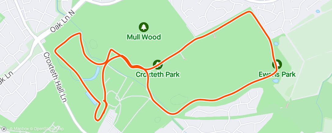 Map of the activity, Buggy parkrun