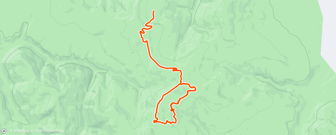 Map of the activity, Part two of Evening Mountain Bike Ride