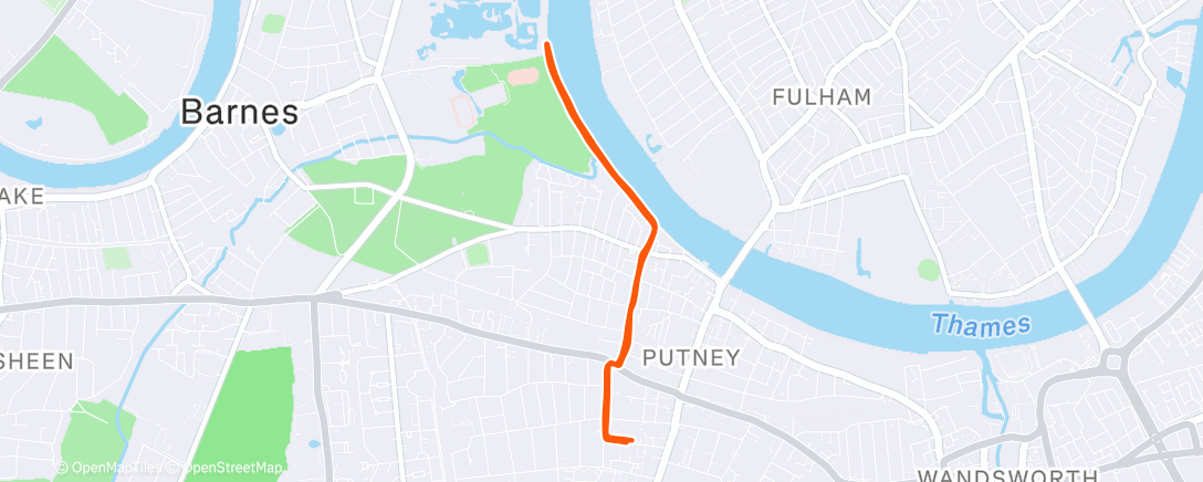 Map of the activity, Afternoon Run