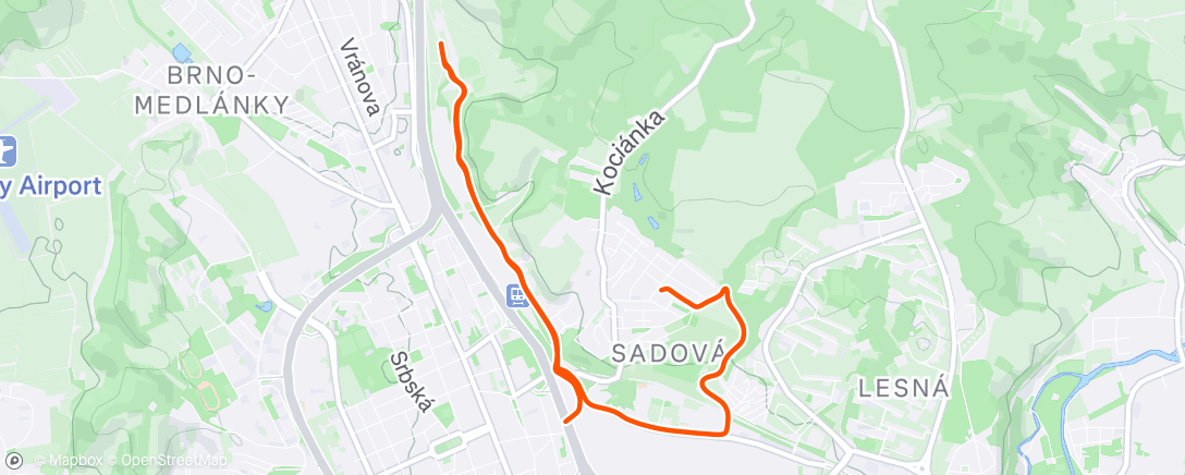 Map of the activity, Afternoon Run