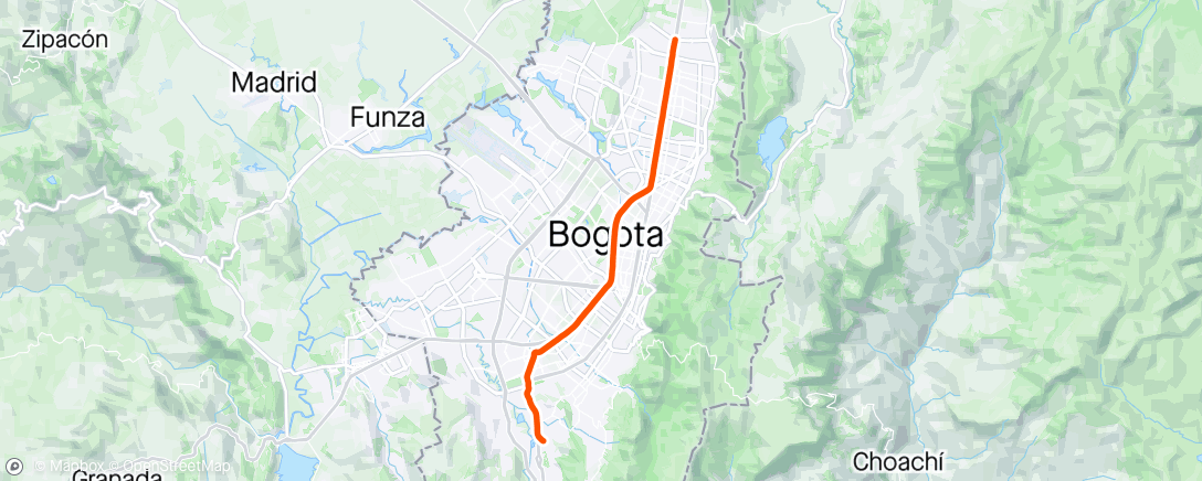 Map of the activity, Vuelta ciclística por la tarde
