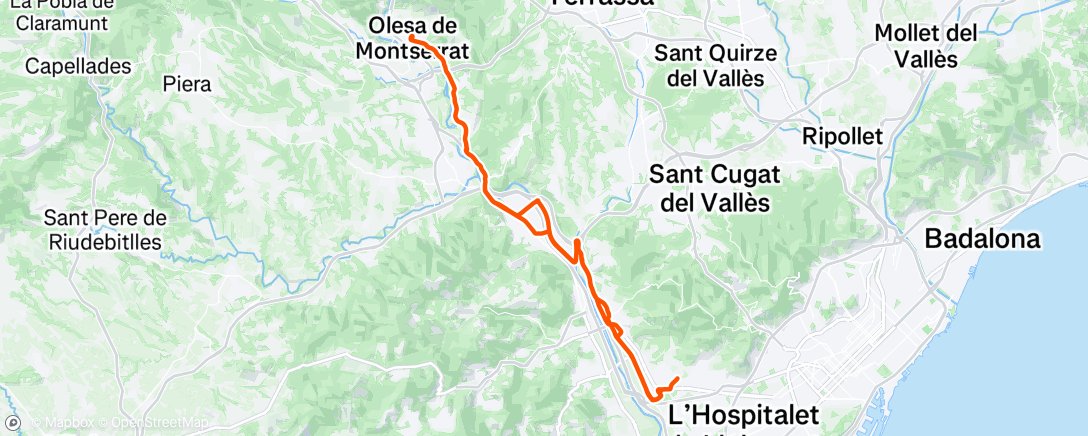 Map of the activity, Bicicleta por la mañana