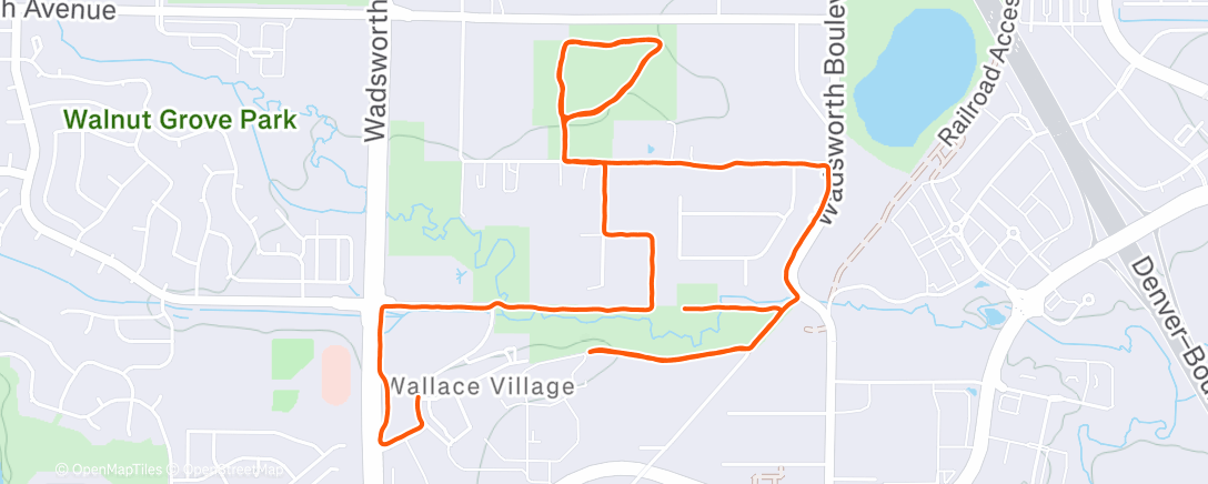 Map of the activity, Afternoon Trail Run