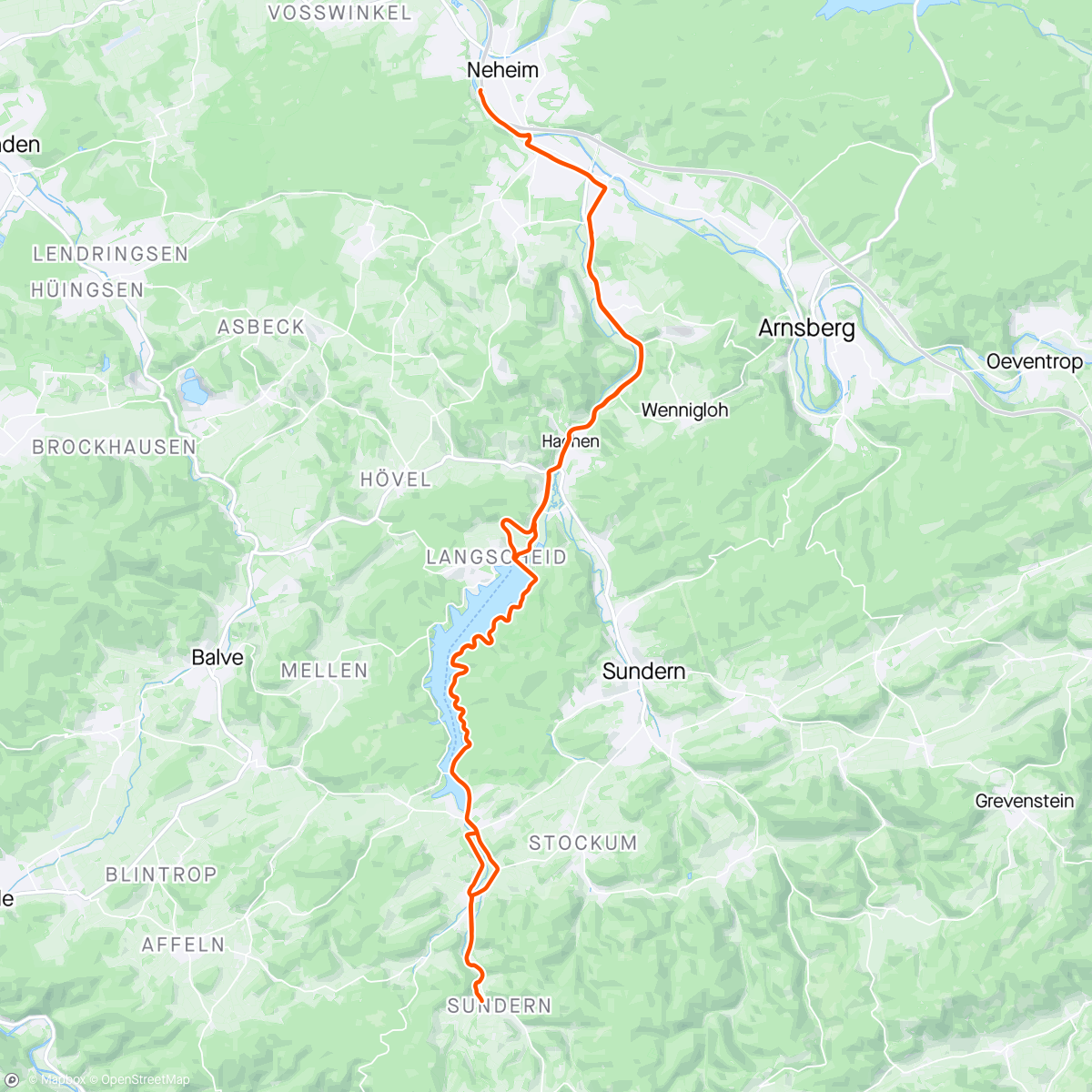 Map of the activity, RecoveryRide