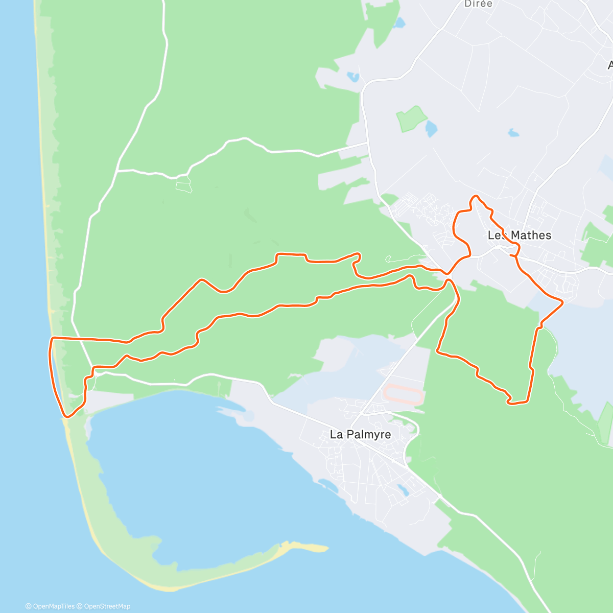 Map of the activity, Trail des Mathes la Palmyre 🥈