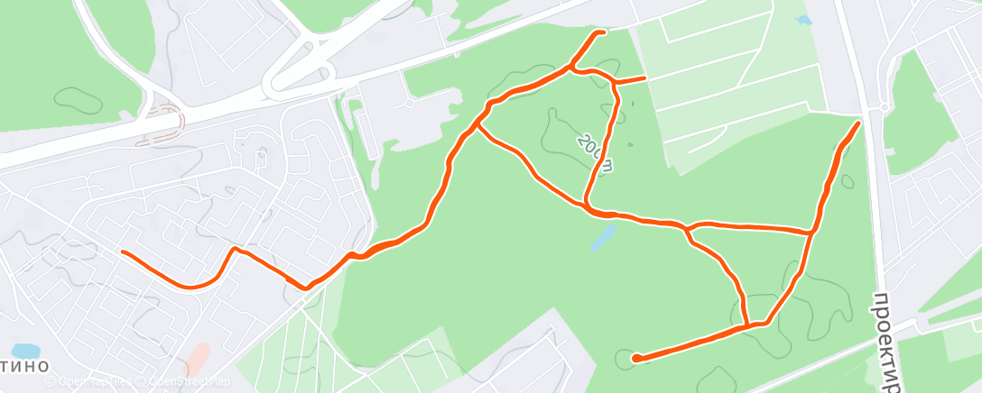 Map of the activity, Полуденный забег