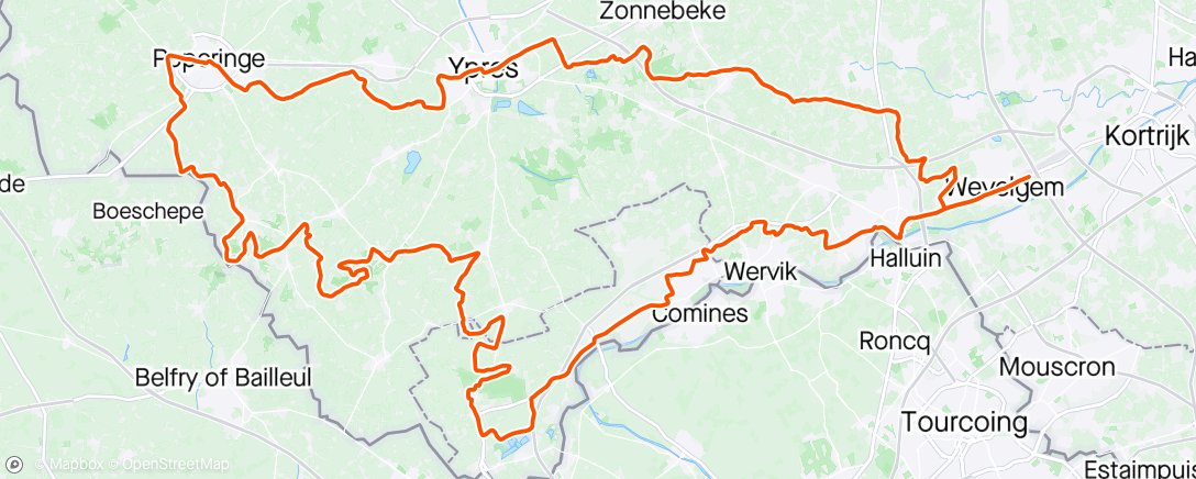 Map of the activity, Gent-Wevelgem
